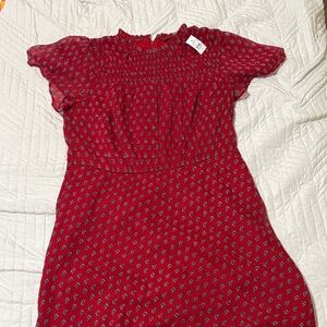 LOFT Red Midi Dress